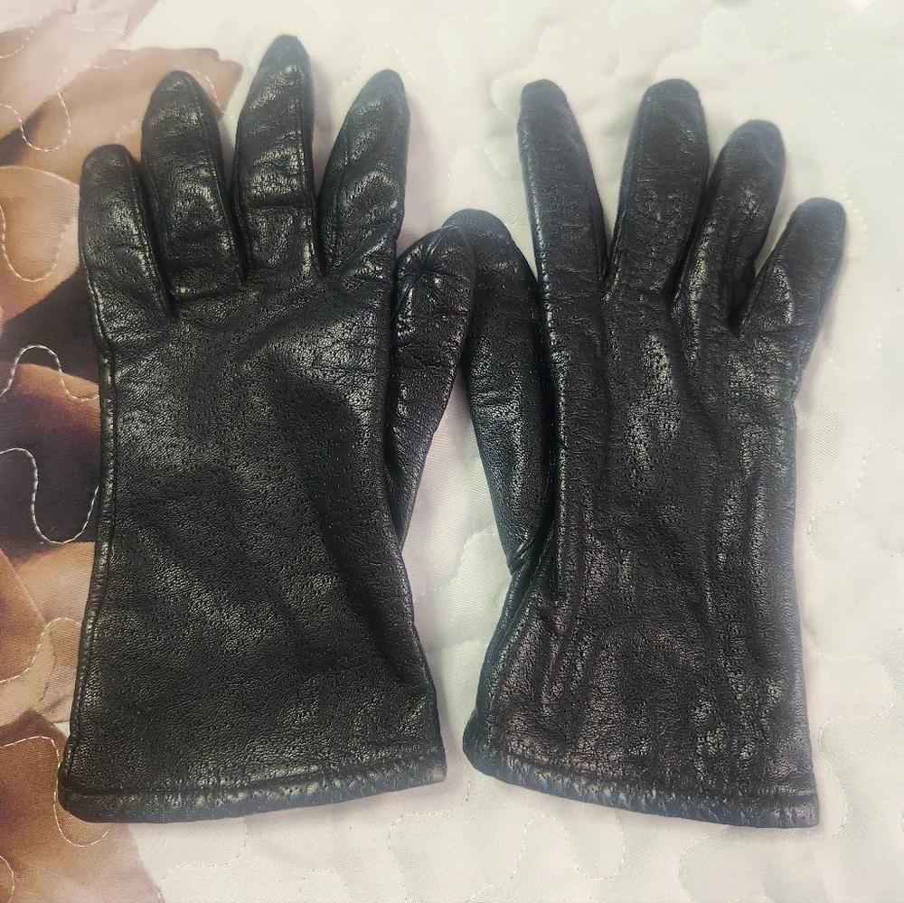 Fownes Black Leather Gloves Size X-Large